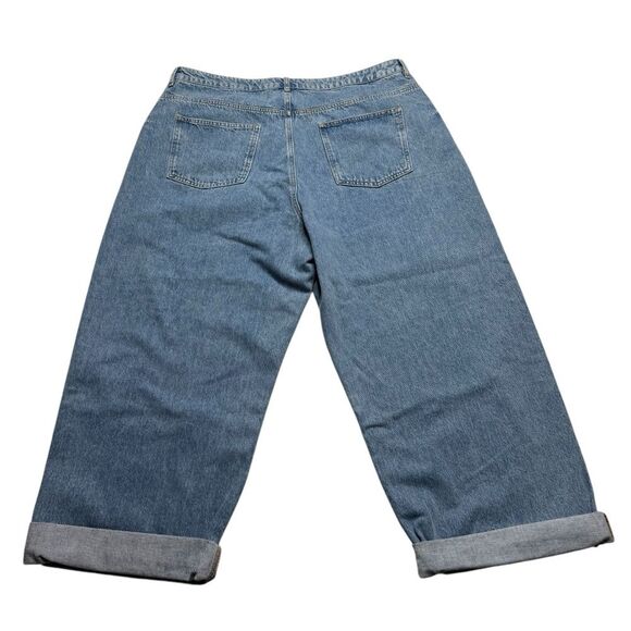 ASOS Design Curve Wide-Leg Blue Denim Jeans Blue US Sz 18 - Picture 2 of 13
